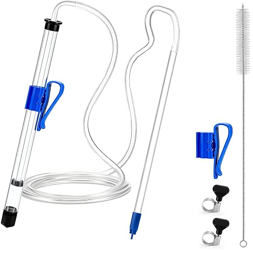 14” Auto Siphon Bottling Wand 3/8” Racking Cane Beer Wine Siphon Auto Siphon Pump Homebrew with 5.5FT Silicone Tubing & Clamp Bottling Fermentation Siphoning Kit Wine Making Blue（2pcs）