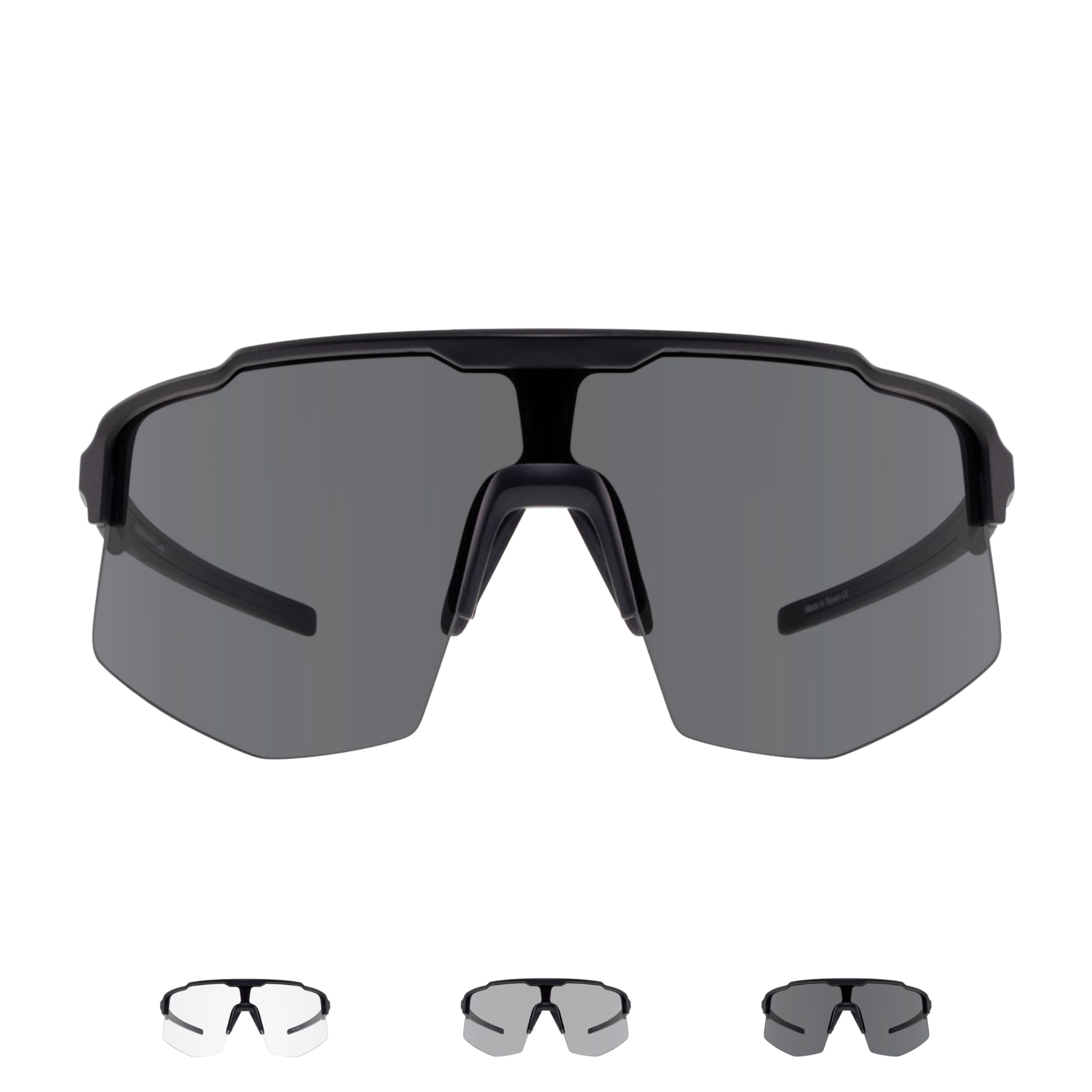 MOTIONVIEW Photochrom Sport Sonnenbrille aus Biobasiertem Material UV400 für Damen und Herren Radfahren Laufen Outdoor Baseball Softball