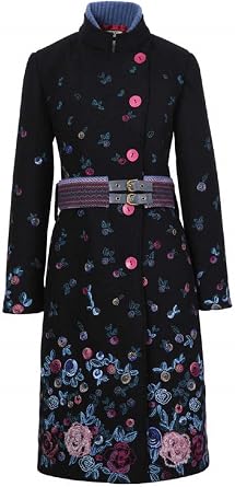 IVKO Boiled Wool Coat with Embroidery 82501 Black