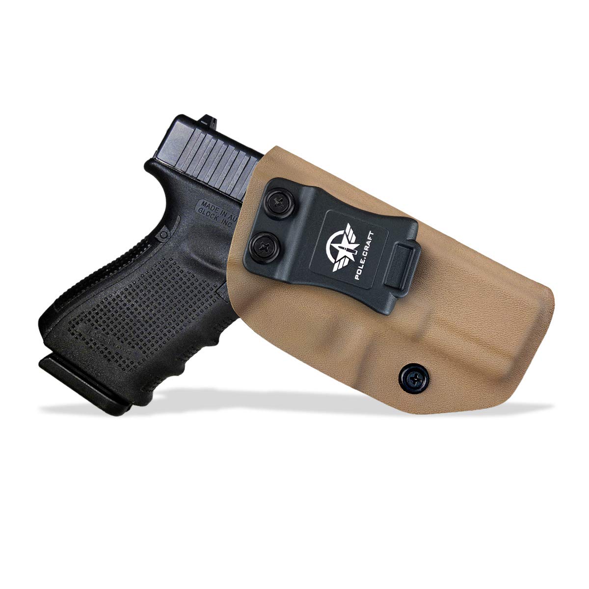 Kydex IWB Holster Fit: Glock 19 19X / Glock 23 / Glock 25 / Glock 32 / Glock 45 (Gen 3 4 5) CZ P10 Inside Waistband Carry Concealed Holster Glock 19 Pistol Case - Point Touching, No Wear, No Jitter