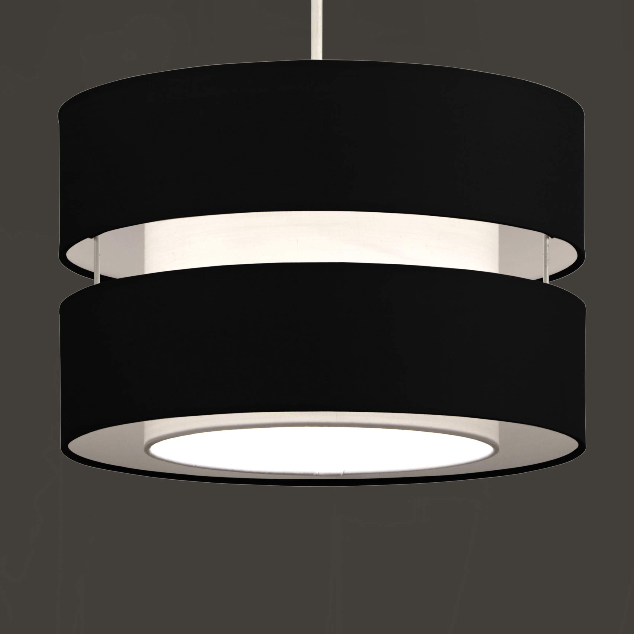 K Living Black Layer Fabric Ceiling Light Shade