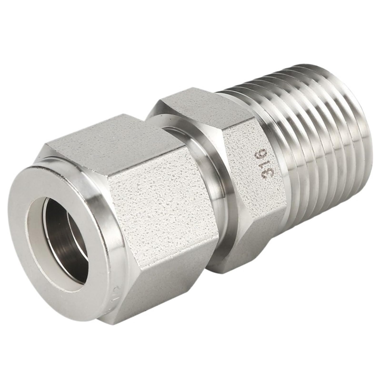 Conector de compresión de doble férula de acero inoxidable 316, macho NPT BSPT 1/8, 1/4, 3/8, 1/2, reemplazo de tubería de agua y Gas, Swagelok, 1 Uds.(0.5 in LOK,0.375 in Male NPT)