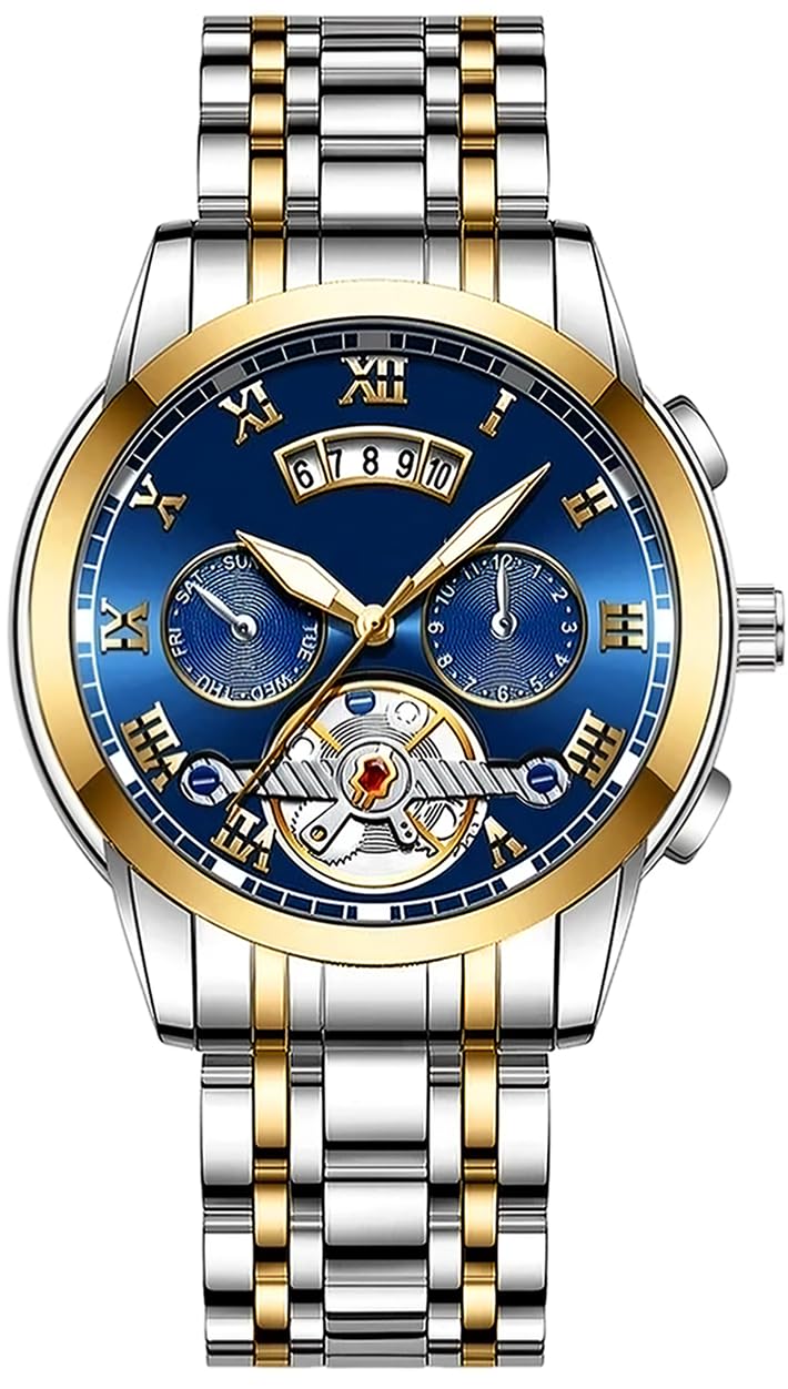Multicolour Dial Analogue Men's Wrist Watch with Date Calendar, Metal Case and Strap -BRRD1-image-15