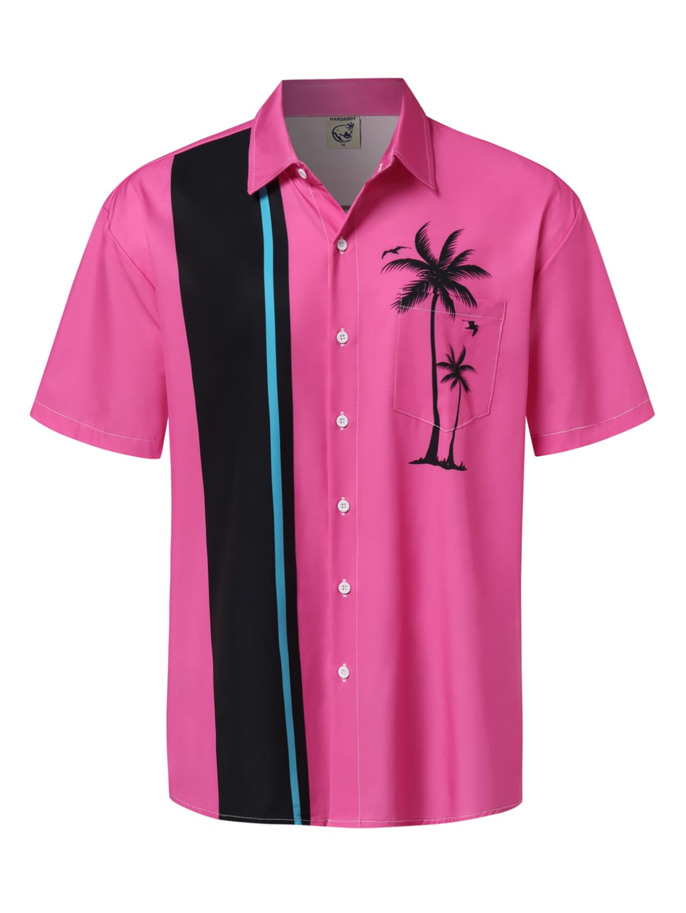 Hardaddy Men's Vintage Bowling Shirt Short Sleeve Button Down Hawaiian Summer Beach Printed Casual Shirts