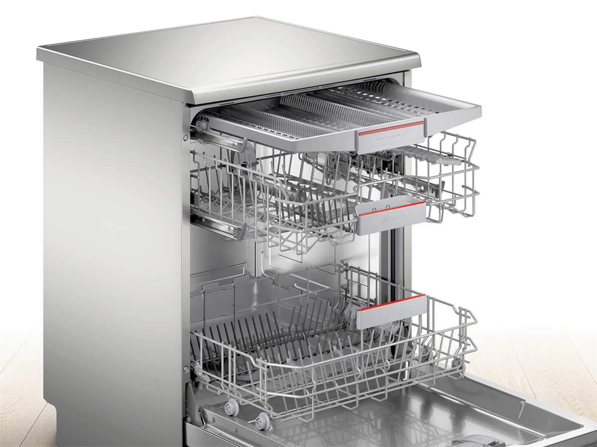 Bosch SMS4HVI31E Serie 4 Lavastoviglie indipendenti, E, 60 cm, in Acciaio Inox, 94 kWh/100 cicli, 13 MGD, SilencePlus, Asciugatura Extra, cassetto Vario, Home Connect