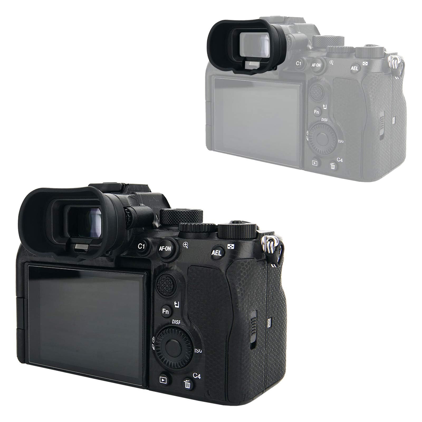 Ocular de Silicona Suave Tipo Extendido para Sony A1 A1II A9III A7RV A7SIII A7IV A7V ILCE-1 ILCE-1M2 ILCE-9M3 ILCE-7RM5 ILCE-7SM3 ILCE-7M4 ILCE-7M5 Reemplaza Sony FDA-EP19 FDA-EP21 Eyecup