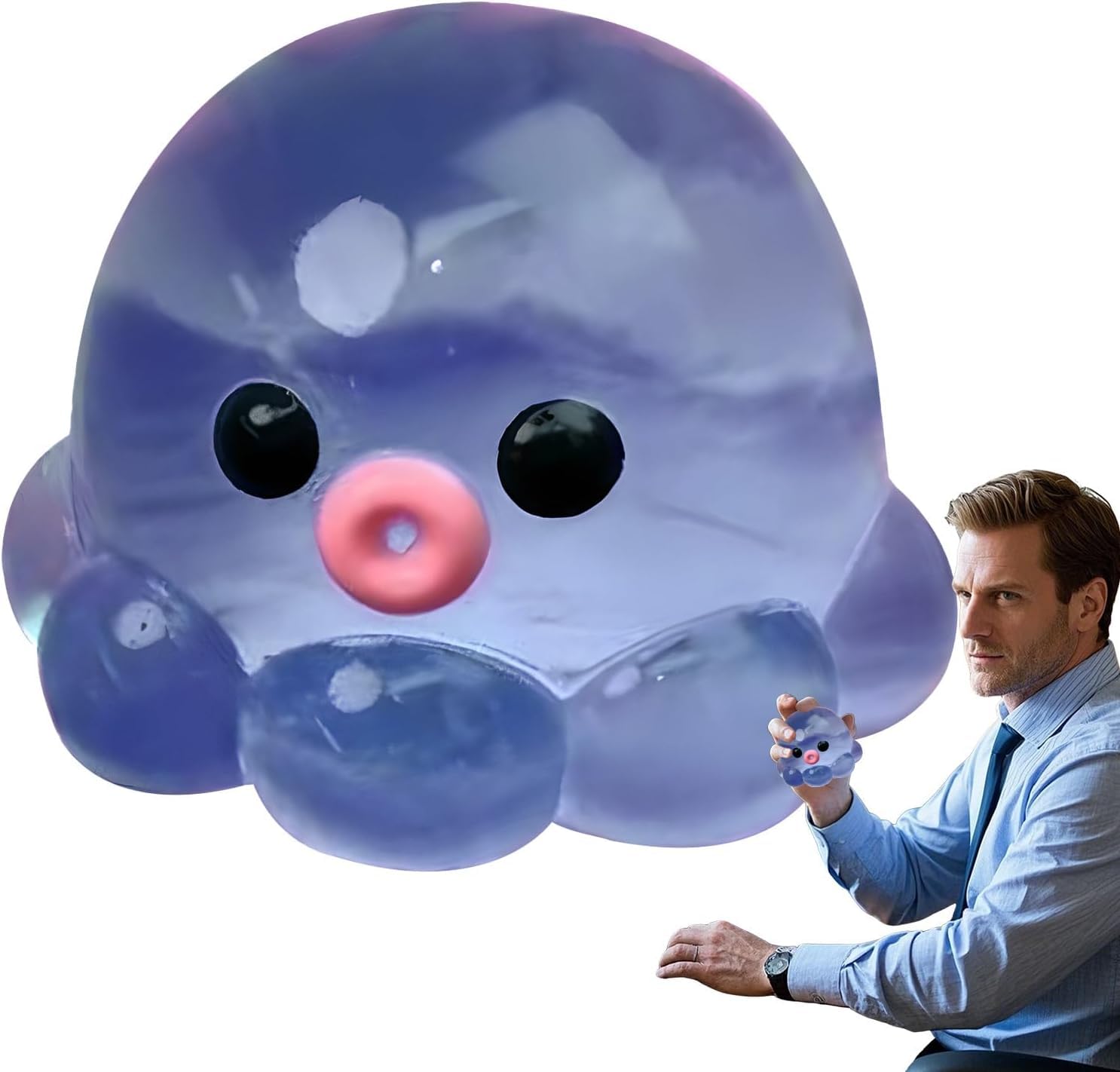 Taba Squishy, Squishy Ball, Squeeze Ball, Octopus Soft Squishy Fidget Decor for Home Office Daily Use, Portable Squishy Piece for Focus, Relaxation, Desk Play and Daily Leisure Activities, Blue-image-18