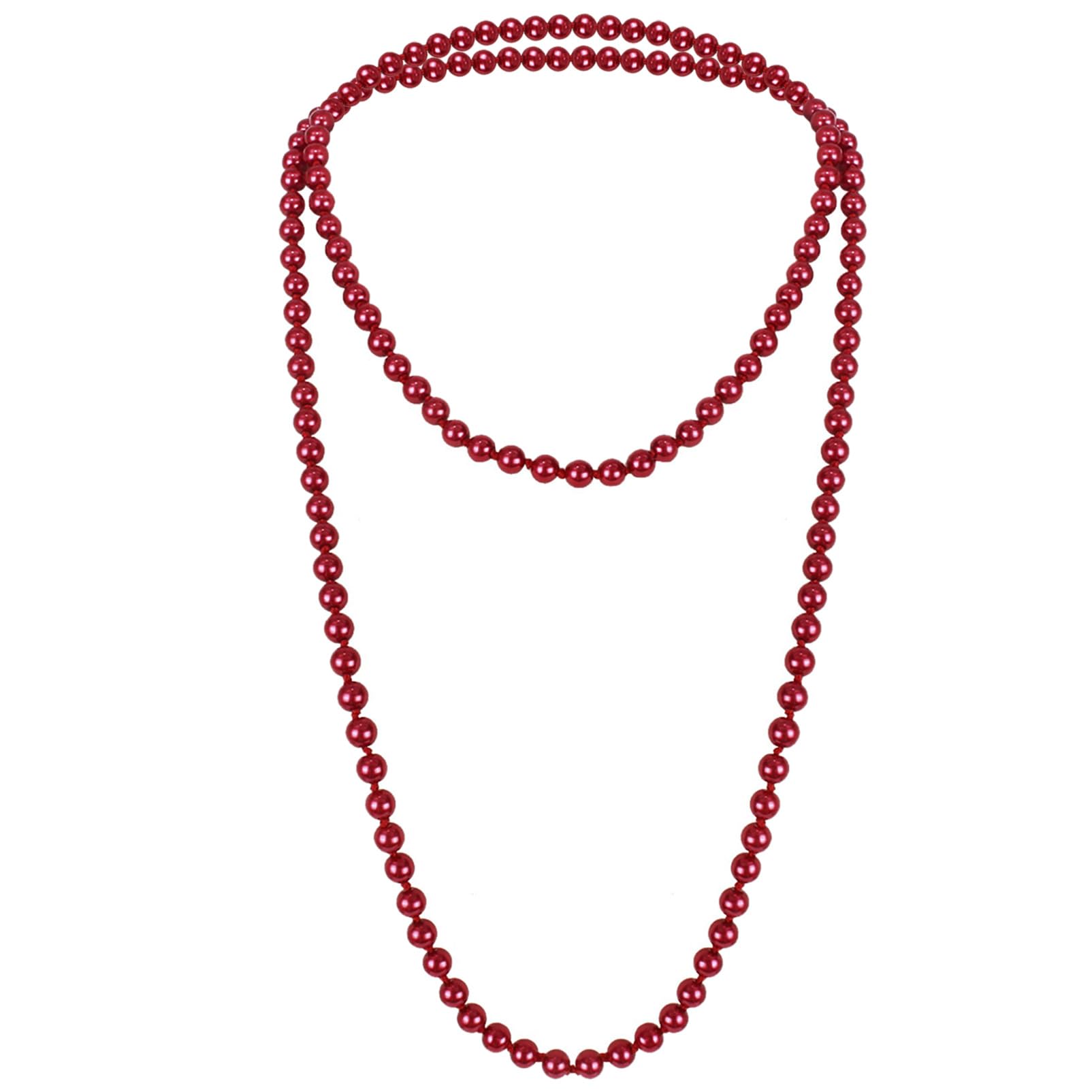 Fashion Faux Pearls Pendants 1920s Beads Cluster Long Pearl Necklace for Costume Party Jewelry 55"