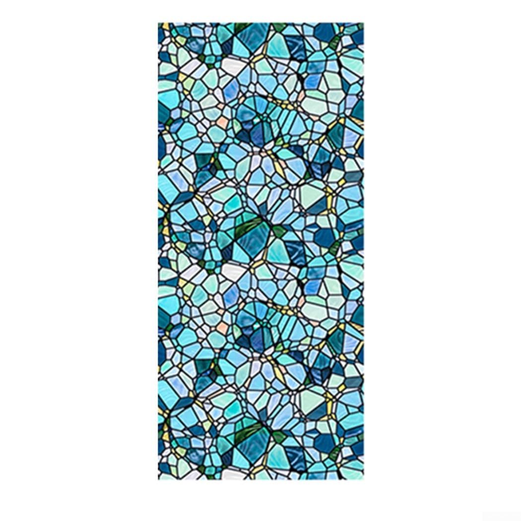 Yuanpgky Privacy Decor Static Cling Casement Film, Beautiful Stained Glass 45X100cm, Electrostatic Adsorption Process, Effective Heat Insulation