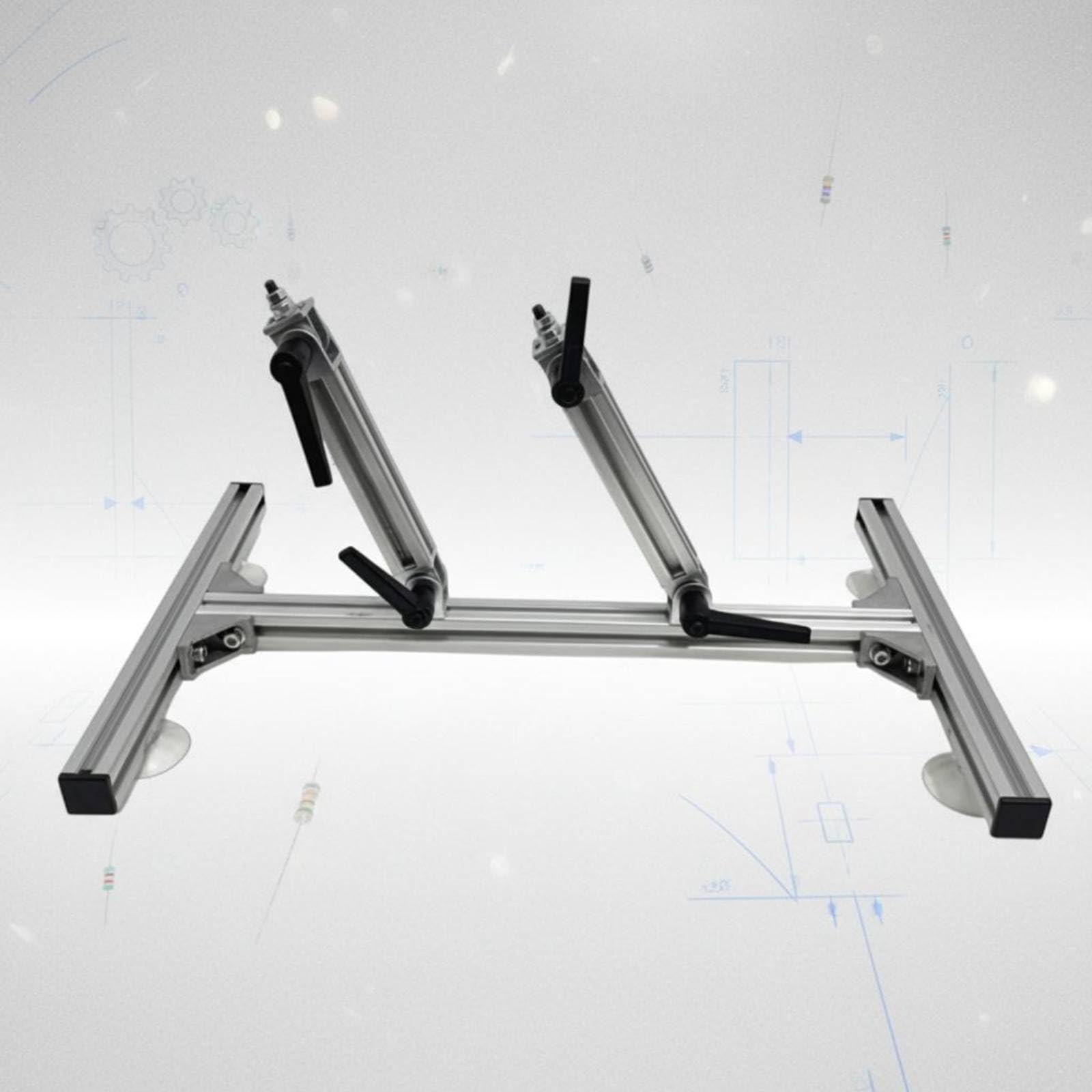 Almencla Soporte Ajustable Universal con Ventosa de Aluminio Brazo con Conector Giratorio y Base de Ventosa Adecuado para Montaje de , Soporte De Doble Columna