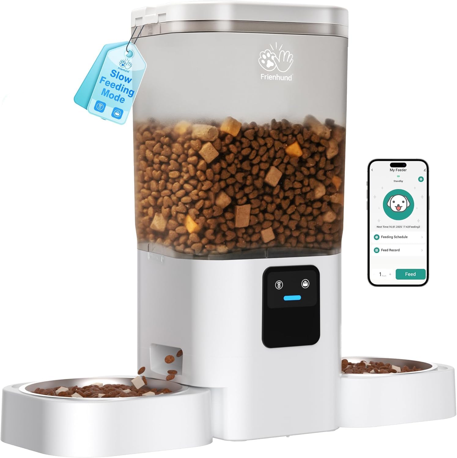 Frienhund 7L Comedero Gato Automatico Doble WiFi/Control App Inteligente