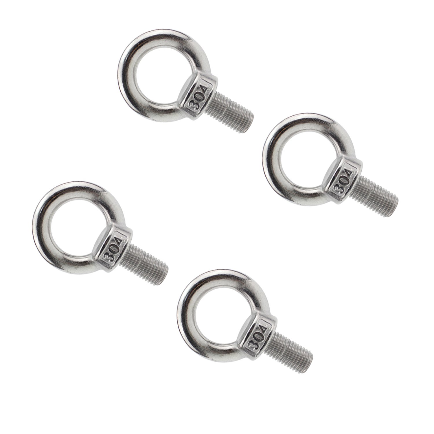 M4 Thread Machinery Shoulder Lifting Ring Eye Bolt, 304 Stainless Steel Screw Bolt with Male Thread (10PCS)