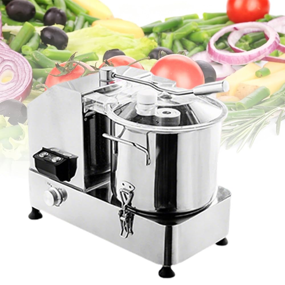 Picadora Alimentos Eléctrica Multifuncional,Rallador De Verduras Comercial Acero Inoxidable,para Verduras,Carne,Frutas,Cocinas Industriales Y Catering 9L
