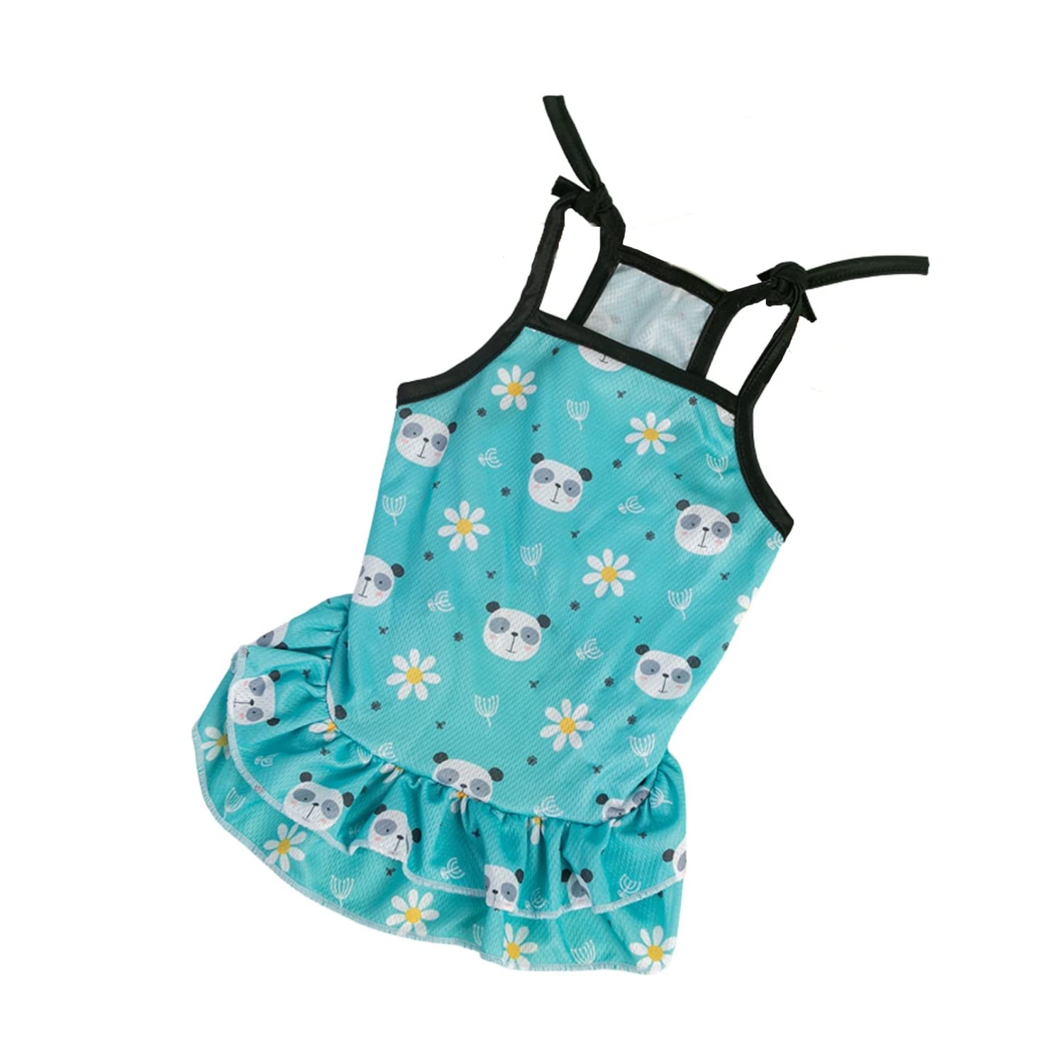 Pet Skirt, Cute Printed Puppy Summer Dress,Tank Top Suitable for Cat Small Medium Dog_S(Panda)