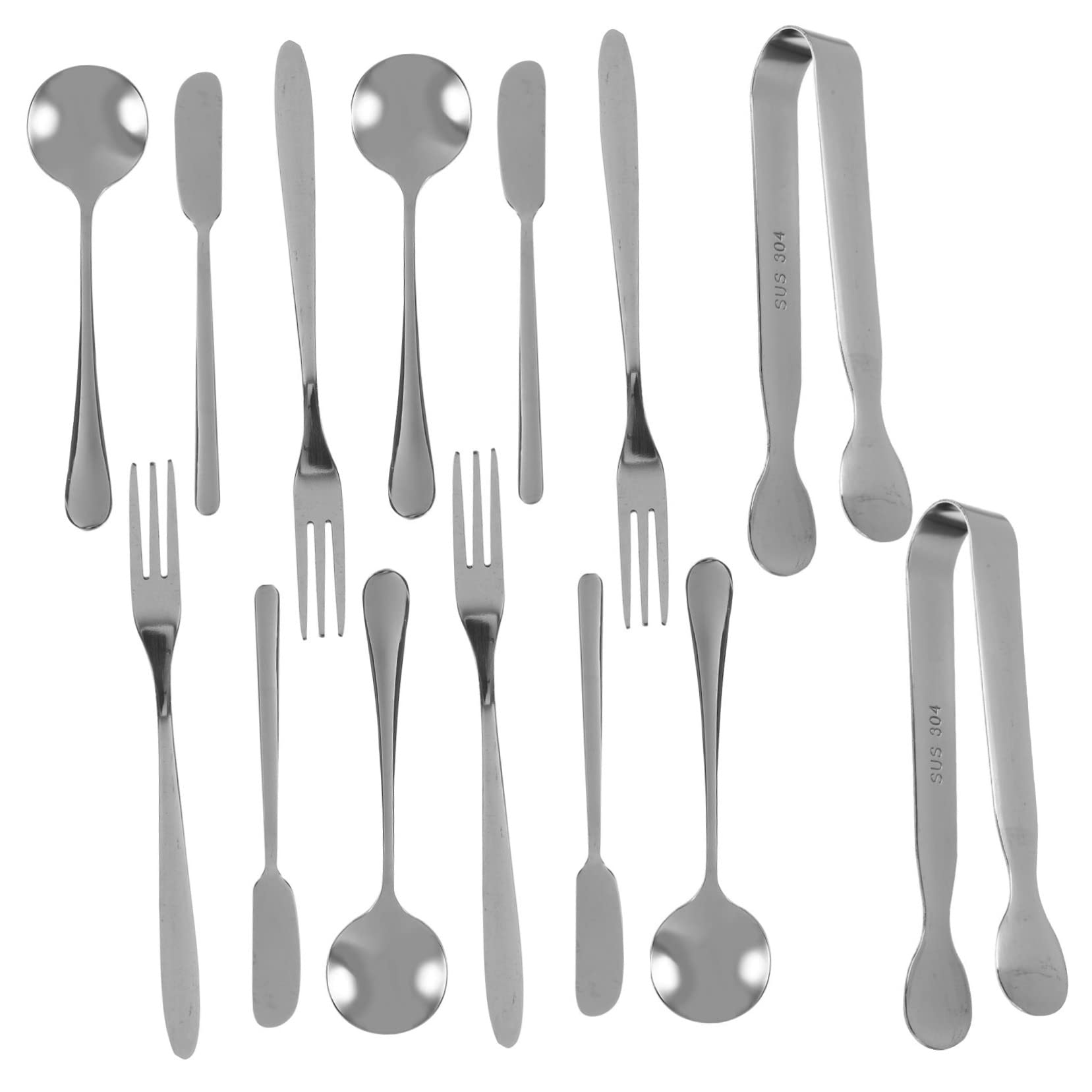 STOBAZA Full Set Western Silverware Forks and Spoons Set for Cheese Serving Kitchen Essentials