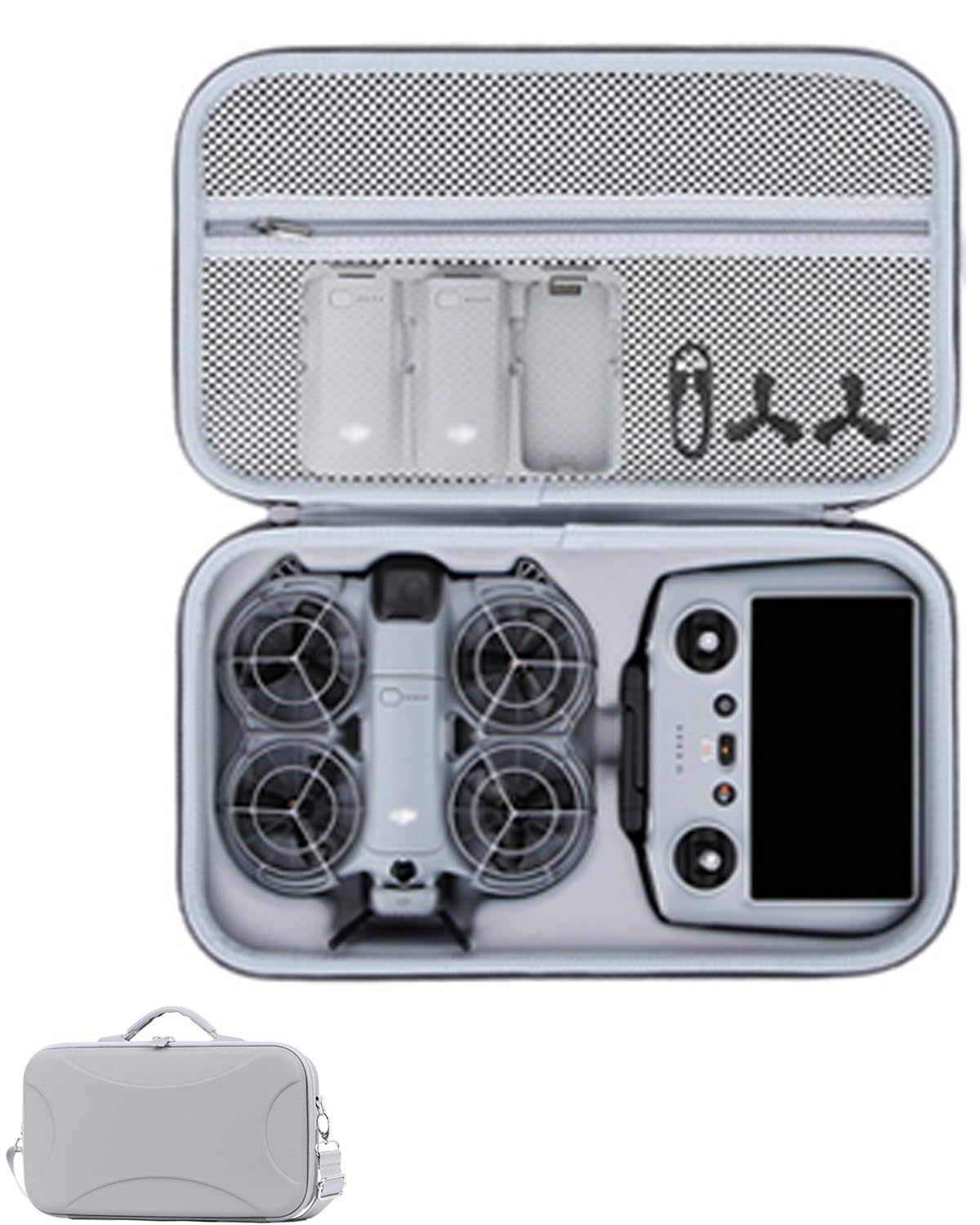Carrying Case Compatible with DJI Neo 2 and RC Controller 2, Portable Protective PU Protective Storage Bag for Neo 2 Drone Accessories