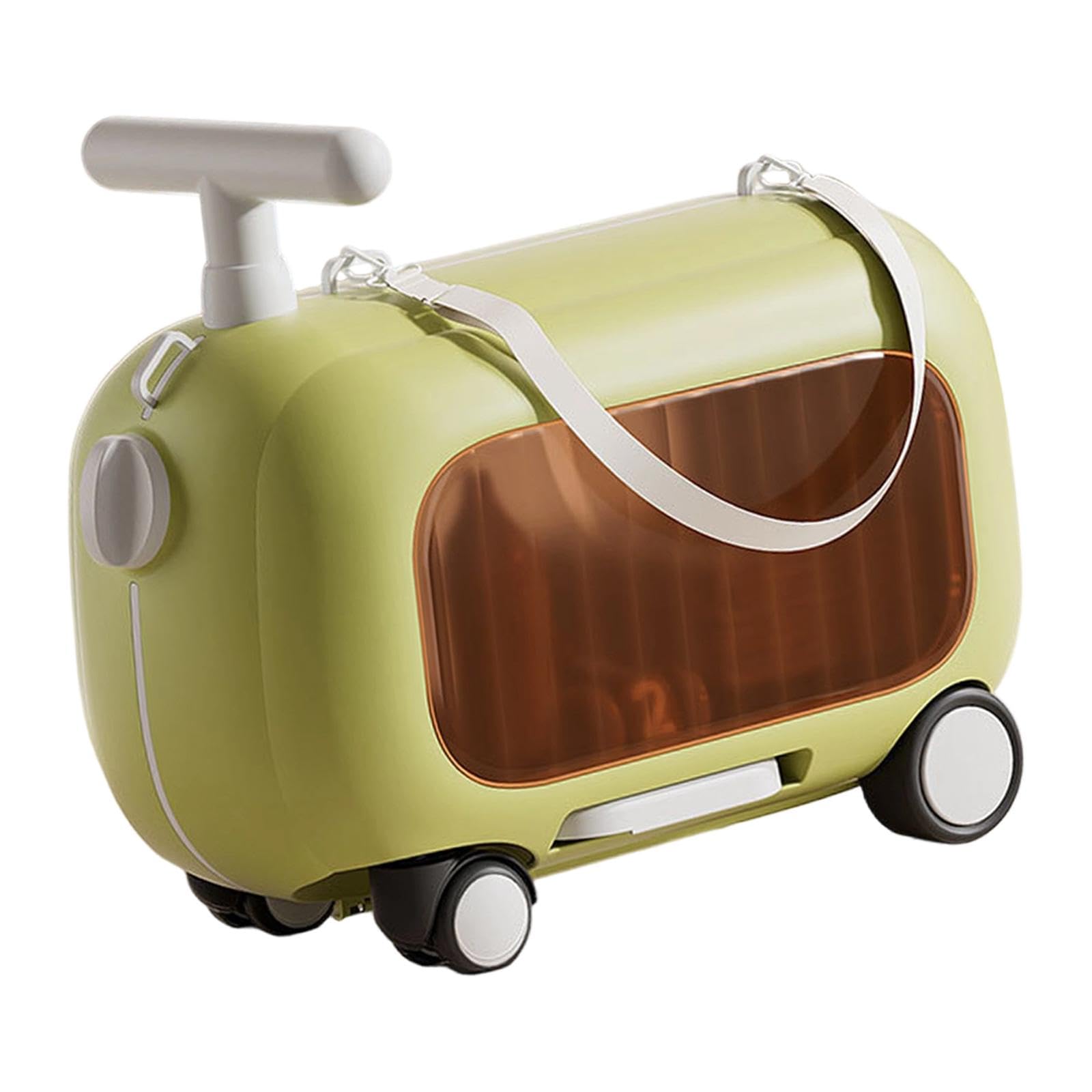 Valigia Da Viaggio Leggera per Bambini, Custodia Rigida per Bambini con Ruote a 4 Ruote E Materiale PP Portatile, Adatta per L'esterno, Verde