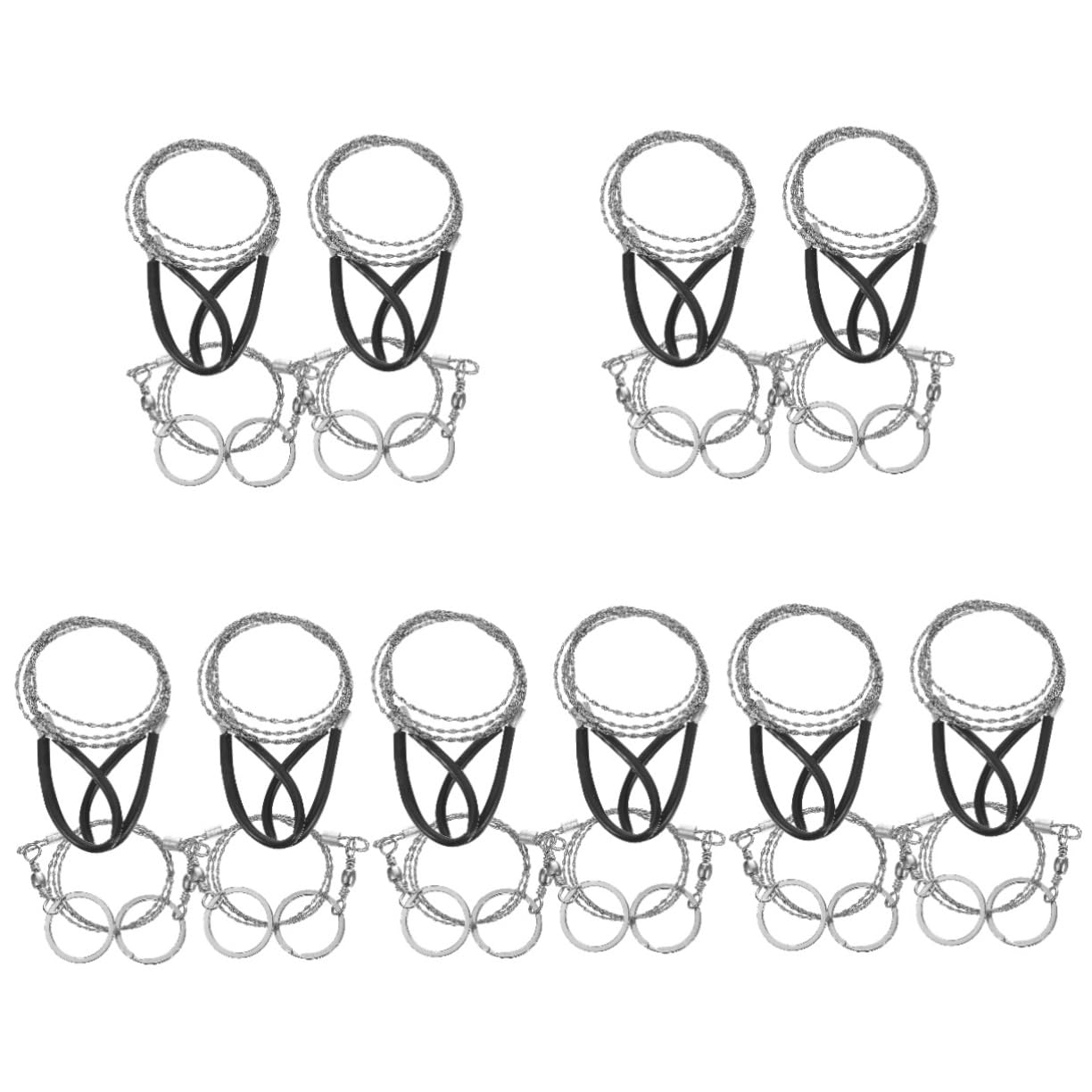 Sosoport 5sets Portable Pocket Chainsaw Outdoor Cutting Cable Hand Saws Steel Wire Saws Metal Chainsaw Small Size Emergency 4pcs*5