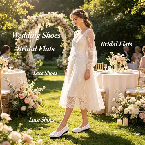 Ballerines en dentelle brodée confortables et ultra légères
