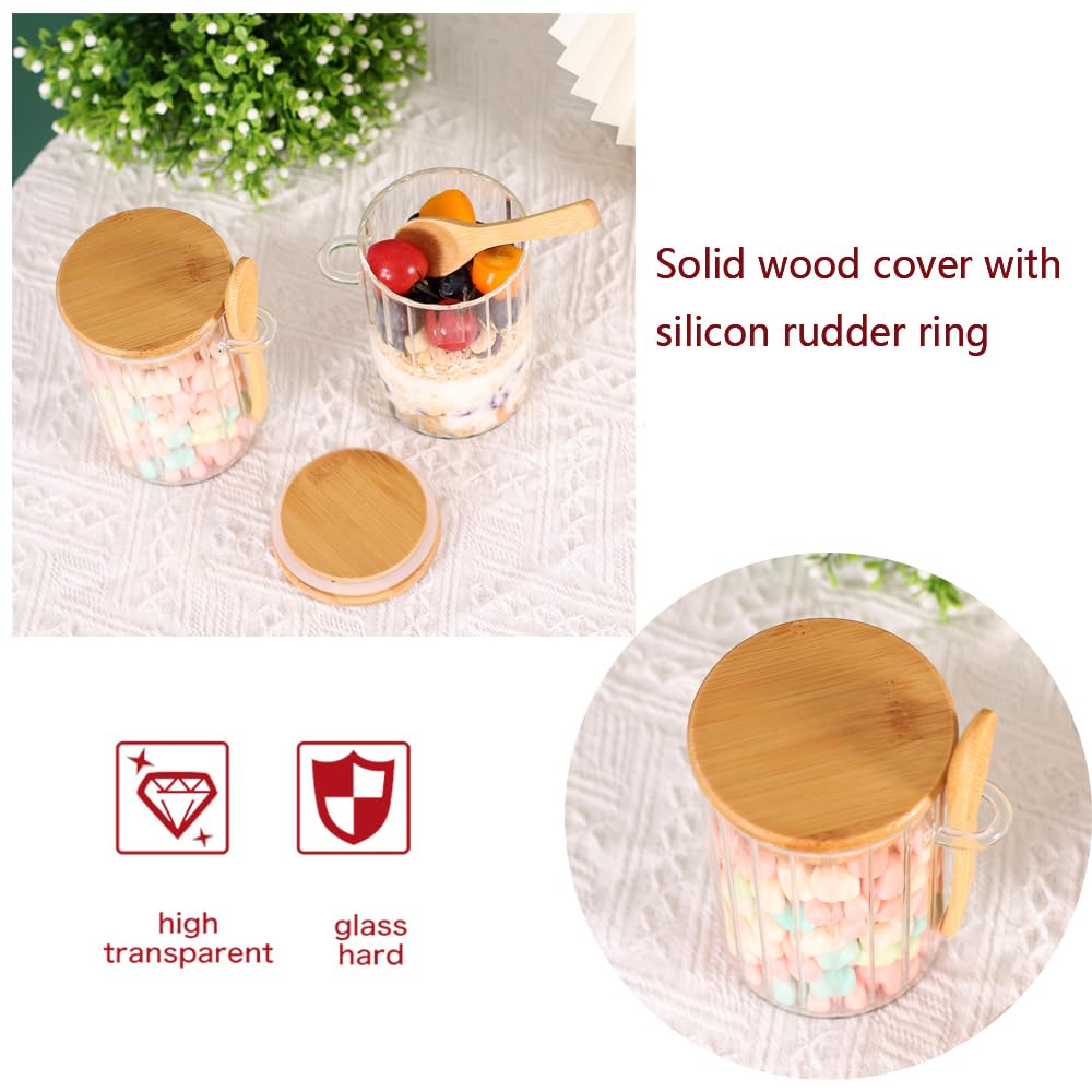 Chenshia Glass Overnight Oats Jars Mason Airtight Container Lid & Spoon - View #14