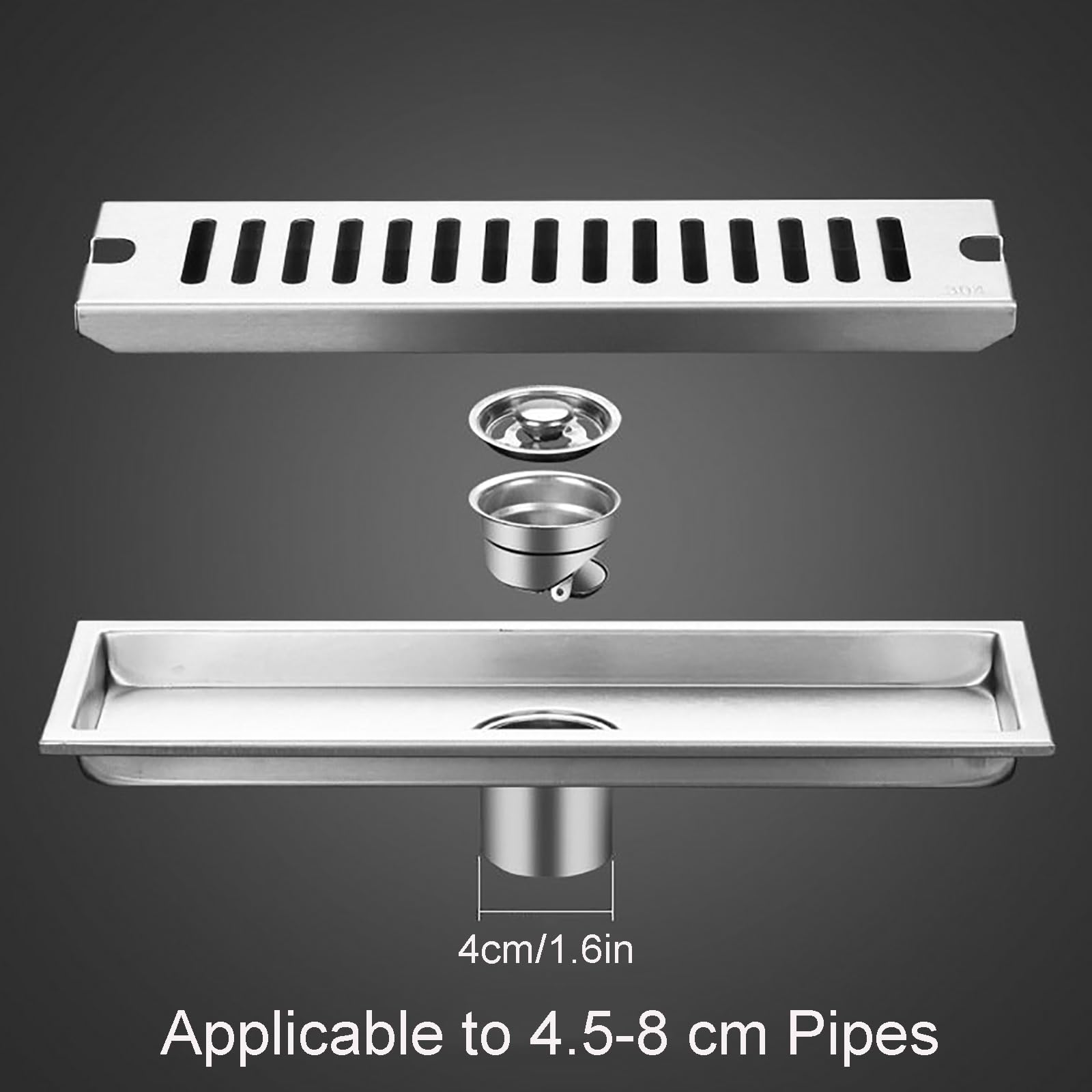 Rejilla de Desague para Ducha, Rejilla Plato Ducha de Acero Inoxidable, Apta para Baños, Balcones y Cocinas(70 cm/27 in)