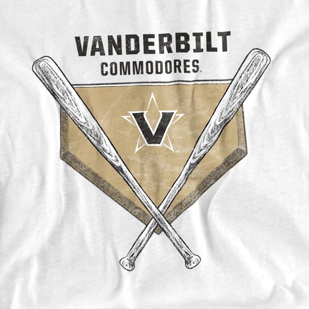 Vanderbilt University Official Baseball Diamond Unisex Adult T-Shirt, Baseball Diamond White, X-Large