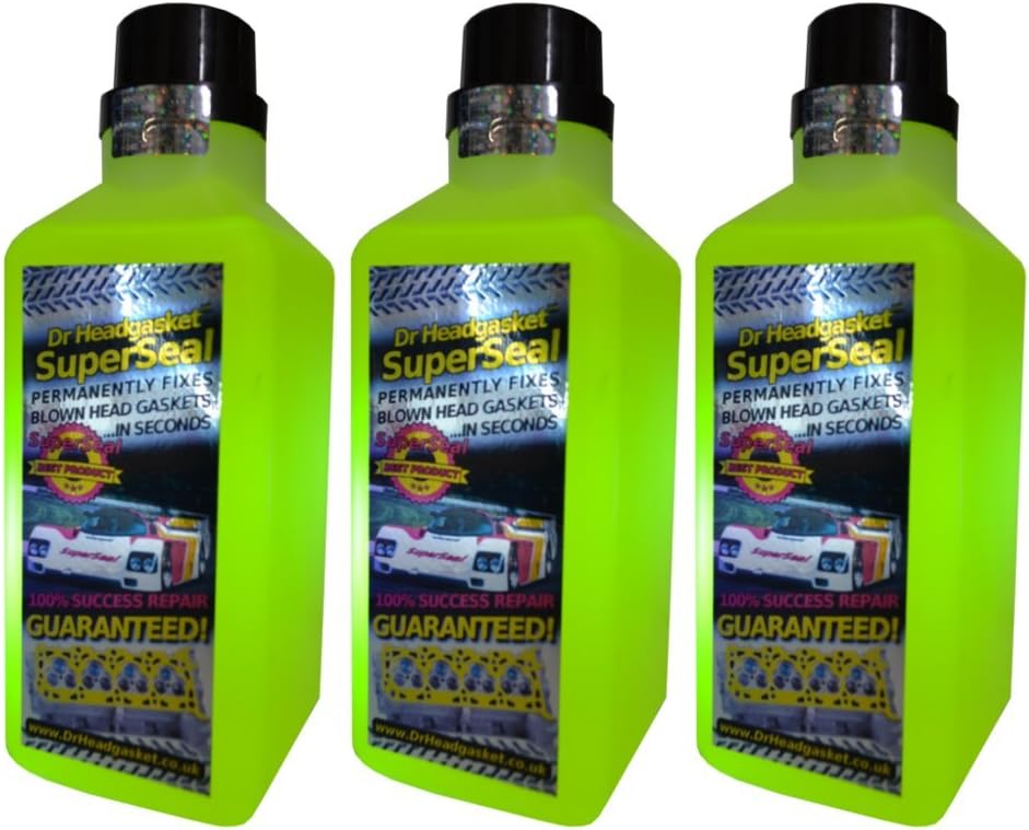 3x500ml DrH Super Seal™ - Quality Head Gasket Seal & Engine Block Repair - Liquid Sealer - Dr Headgasket™ Combustion Leak Sealer FIX + + FREE COOLANT COMPATIBILITY TEST