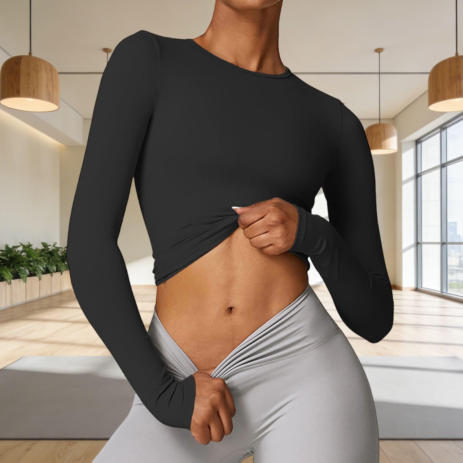 Damska koszulka sportowa z długim rękawem do jogi slim fit fitness kompresyjna koszulka na siłownię wysoka elastyczna szybkoschnąca sportowa warstwa bazowa oddychająca trening bieganie trening odzież