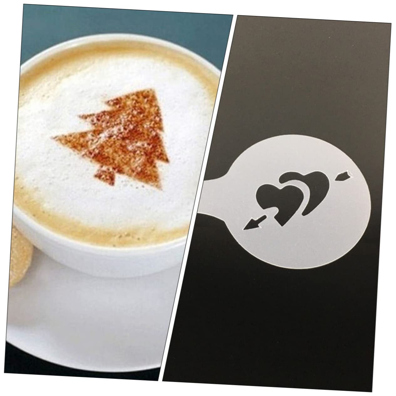 Ciieeo Creative Coffee Print Baking Templates 80 Pcs Plastic Stencils for Fancy Drinks Desserts Decor