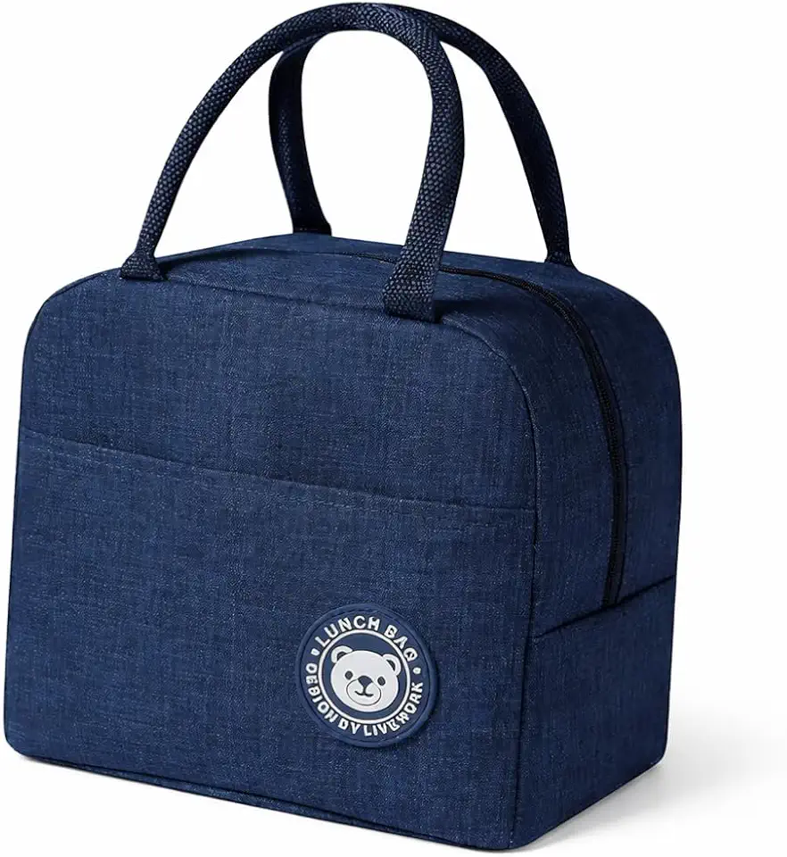 Lancheira Térmica Fitness Reutilizável à Prova de Vazamentos – Bolsa para Marmita, Academia e Trabalho, Isolamento Térmico, Portátil e Lavável (Azul)