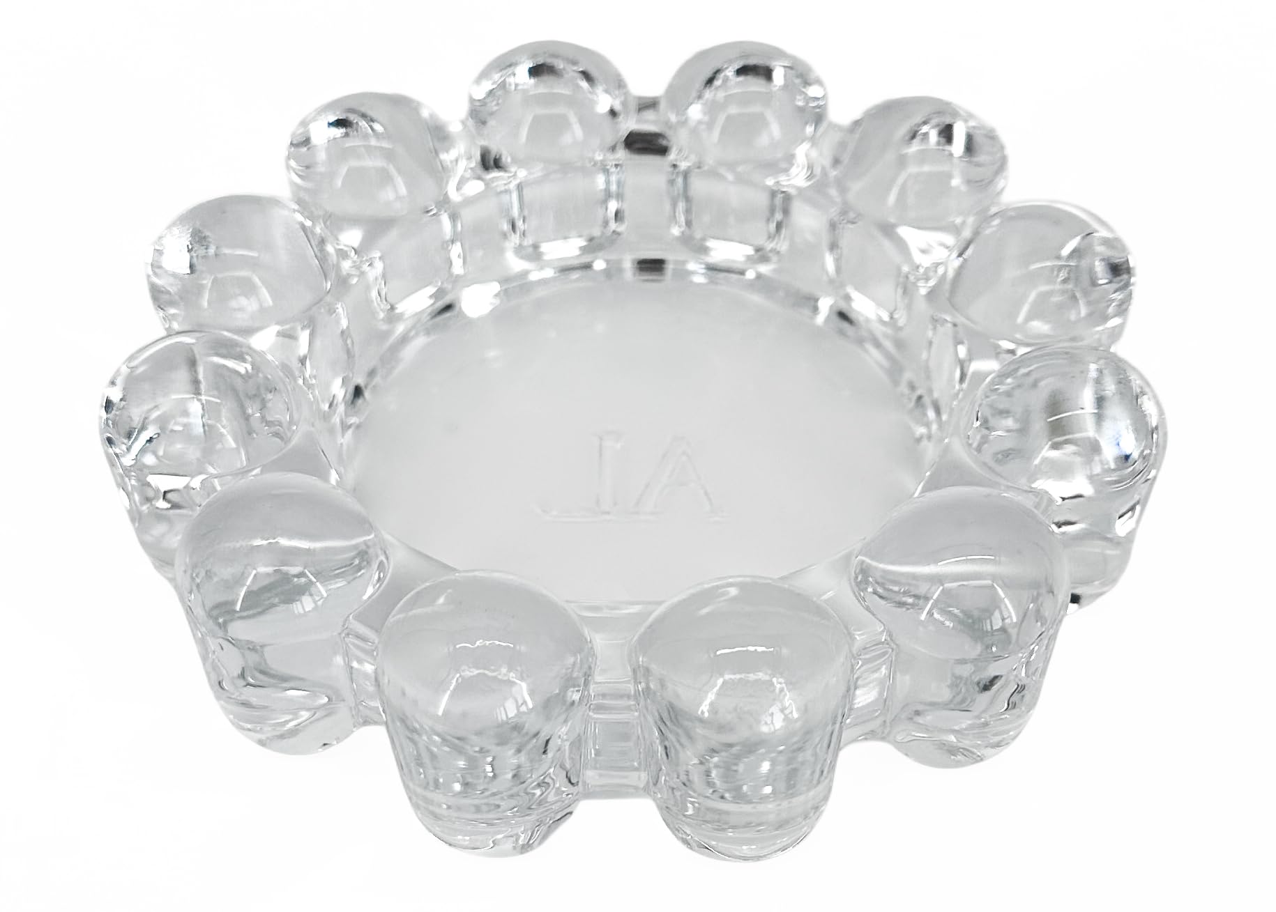 Alice Lane Bubble Candle Dish – Chic Clear Glass Candle Dish for Home Decor – Decorative Modern Candle Holder for Small Candles & Diffusers