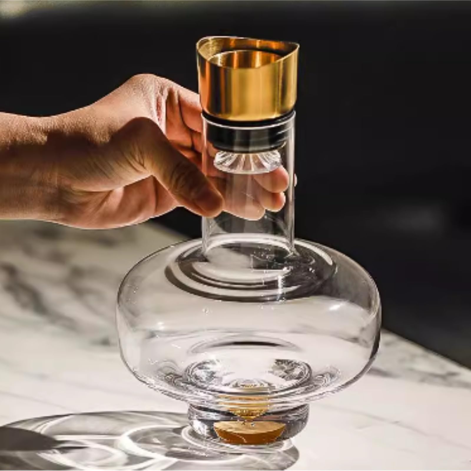 Decantador Profesional Jarra De Vino Vidrio Estilo Linterna For Jugo Y Licor Amantes del Vino