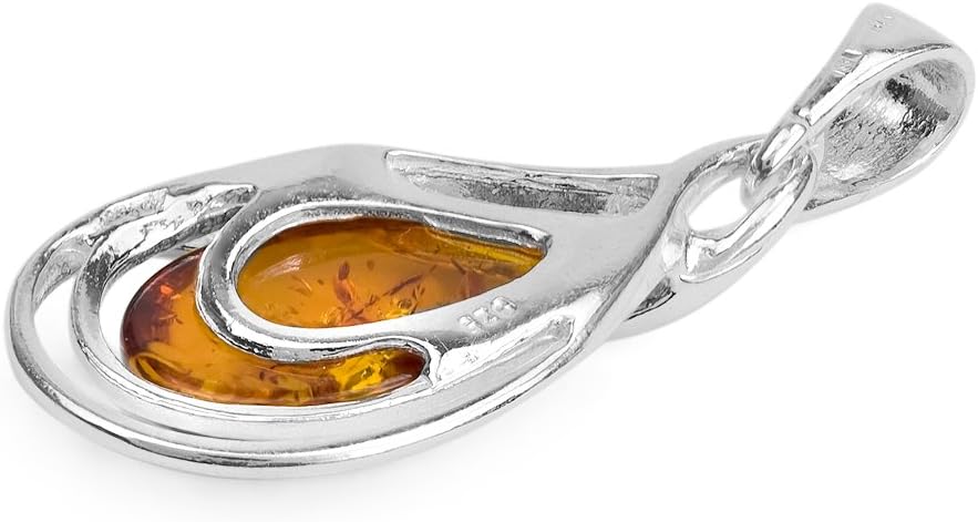 Ian and Valeri Co. Amber Sterling Silver Drop Pendant - Image 2