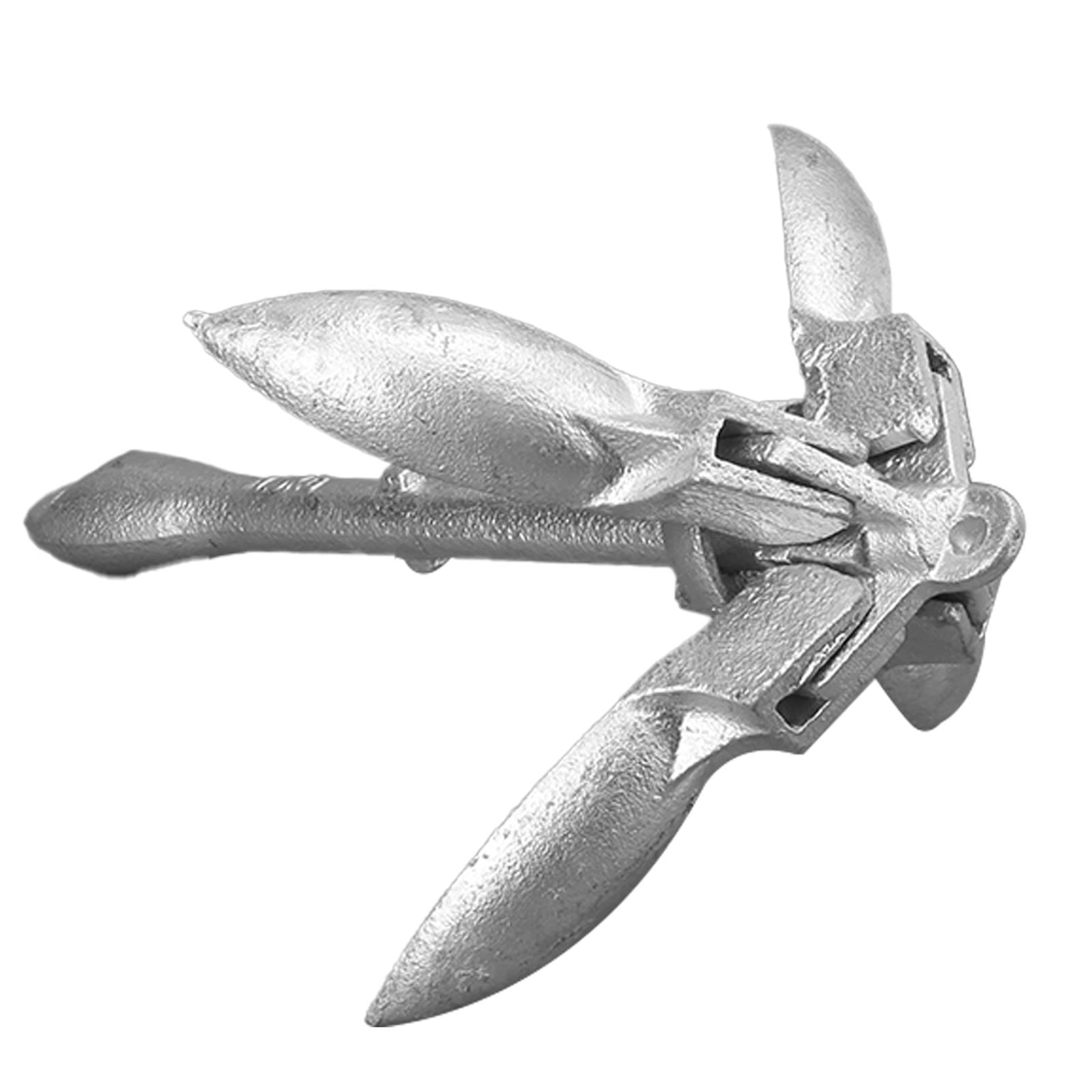 Ancla Plegable para Barco, Rezón Galvanizado de Acero Inoxidable de 3,3 Libras con 4 Garras, Diseño de Bloqueo Plegable para Barcos Marinos, Balsas de Yates, Canoas, Kayaks