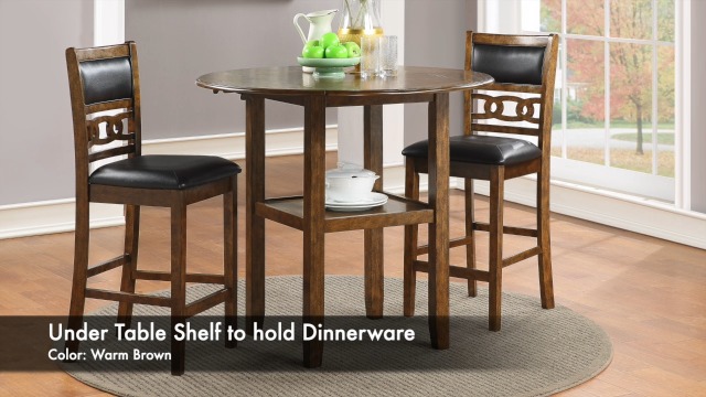 Amazon.com - New Classic Furniture Gia 3-Piece Drop Leaf Counter