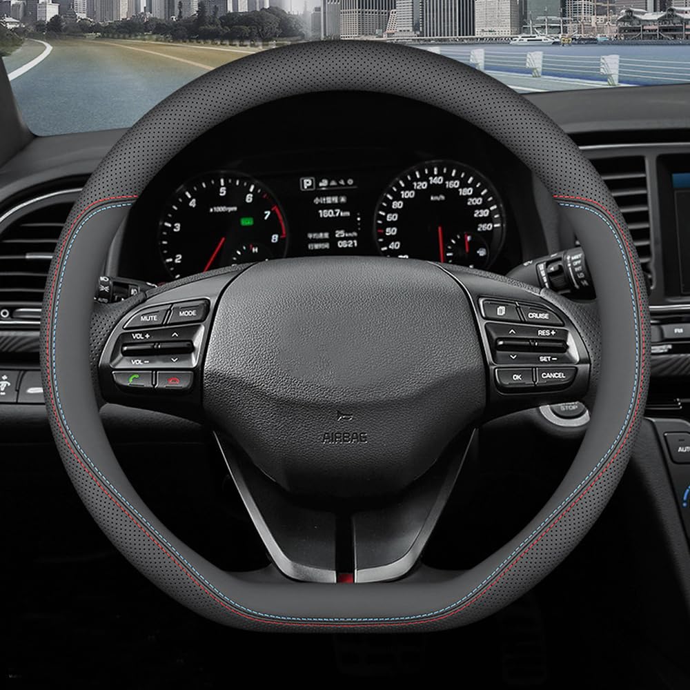 Wenineties B Steering Wheel Covers For Seat Arona Fr 2017 2018-2021 2022 2023 2024 Microfiber Leather Steering Wheel Cover 37-38Cm/15'' Reathable Anti-Slip Protector,D Type