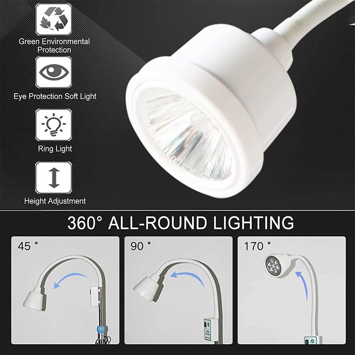 SAAKO Lampada per Visita Medica chirurgica Mobile Lampada per Visita Medica a LED Lampada per Animali Domestici per ginecologia, ambulatorio, stomatologia, otorinolaringoiatria