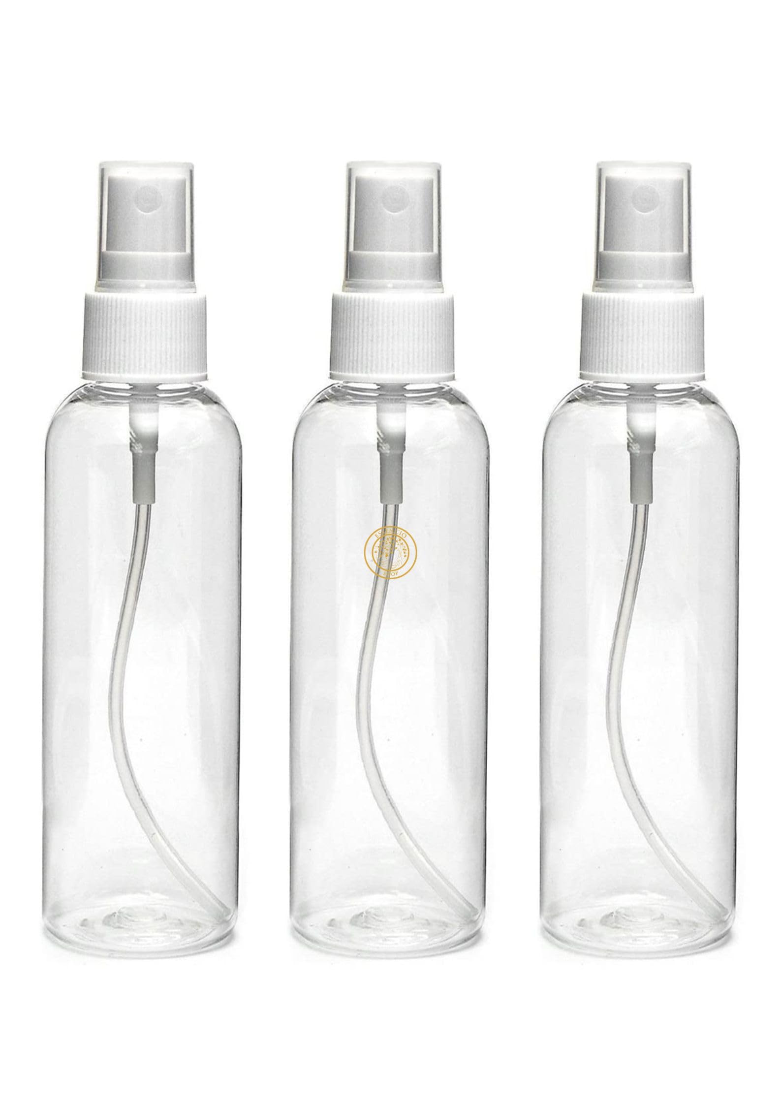 ESSENCIO SHOP 100 Ml Plastic Empty Spray Bottle Refillable Fine Mist Perfume Atomizer For Sanitizer Travel Beauty Makeup (Pack Of 3) - Transparent