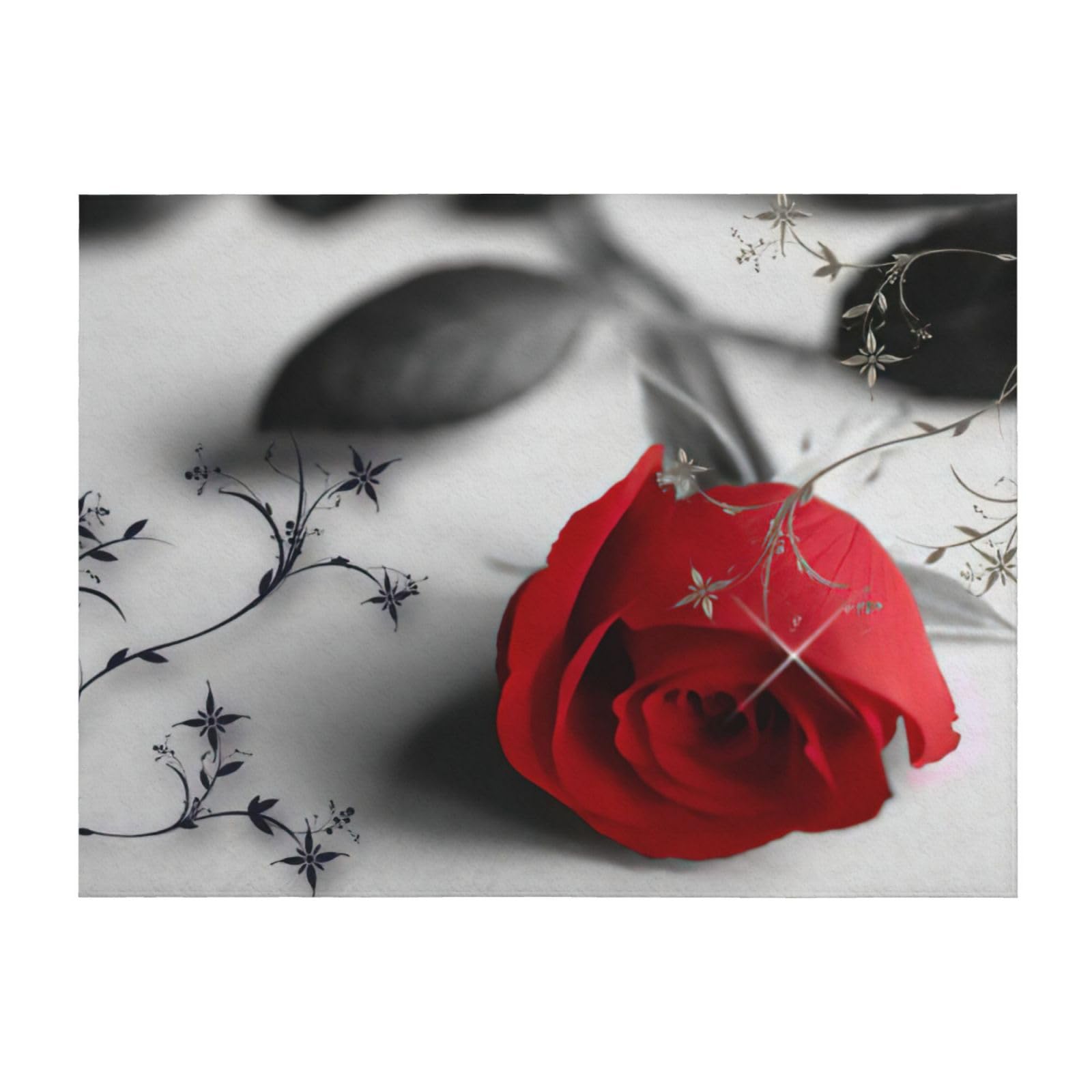 Couverture légère imprimée rose rouge pour lit et canapé toutes saisons