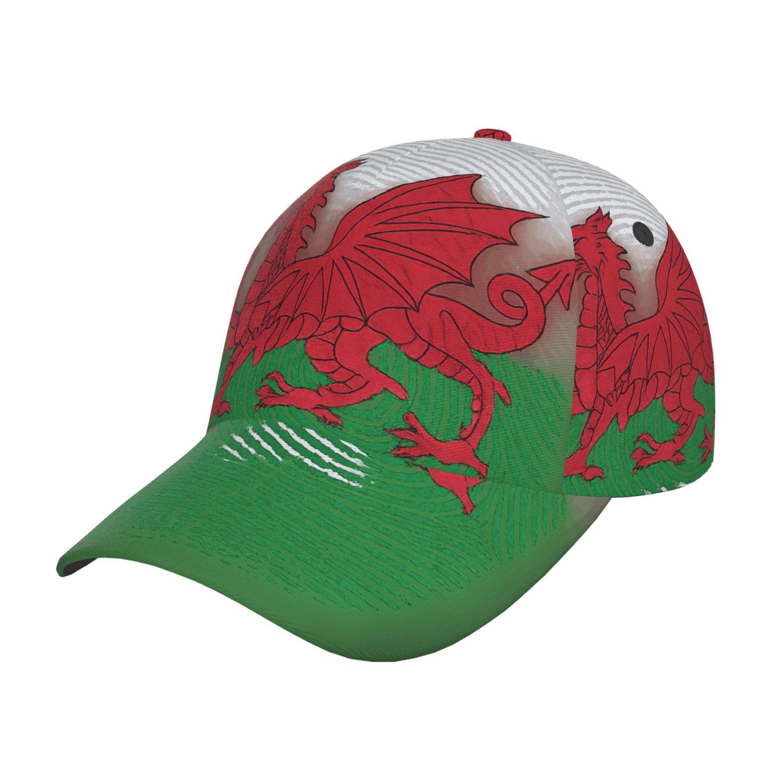 FHIZOAL Welsh Dragon Classic Baseball Cap Dad Hat Adjustable Breathable Vintage Golf Gym Workout Sports Outdoor Black