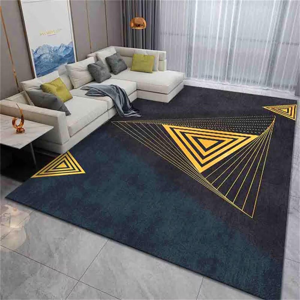 Tapis triangle design géométrique rectangle 120x160cm pour salon contemporain