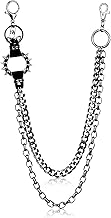 Trousers Chain, Double Layer Jeans Chains, Punk Trouser Chain, Belt Chains, Wallet, Bag, Chains, Hip Hop Gothic Biker Chain, Rivet Link Chain for Men and Women, One size, Metal