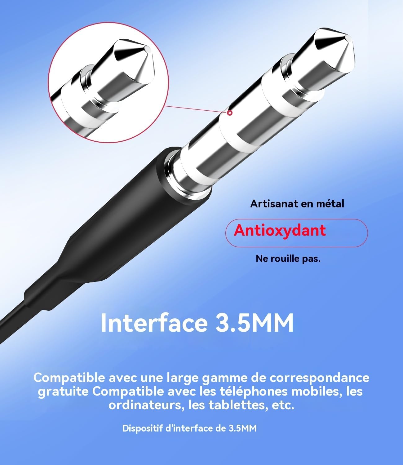 Écouteurs Filaire Jack 3.5mm(Lot de 2) Compatible avec Samsung Galaxy PC Casque AUX Audio Réducteur Bruit Auriculaires Stéréo Portable Musique Gaming Ordinateur Android MP3 pour Pad Phone