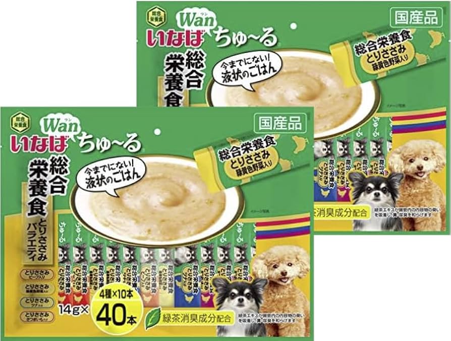 いなばwanちゅーる総合栄養食とりささみバラエティ4種/480本 キトサン入り Amazon.co.jp: いなば ちゅ~る 総合栄養食 とりささみ 4本 6個