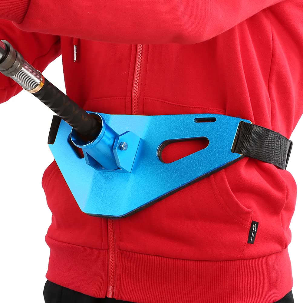 Milltrip Fishing Rod Holder, Aluminium Alloy Fishing Fighting Belt Stand Up Padded Fish Rod Holder(Blue)