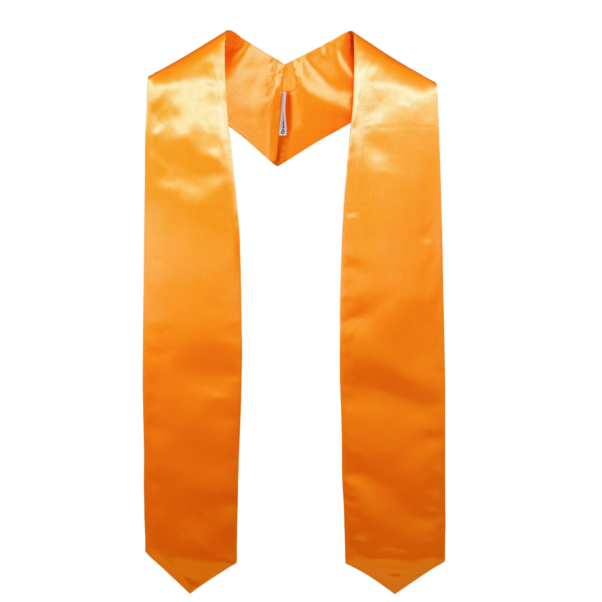 Graduationmall Unisex Orange Graduation Stole For Adults Clergy Choral Stoles Academic Sash For School Church Ceremony 60" 152Cm