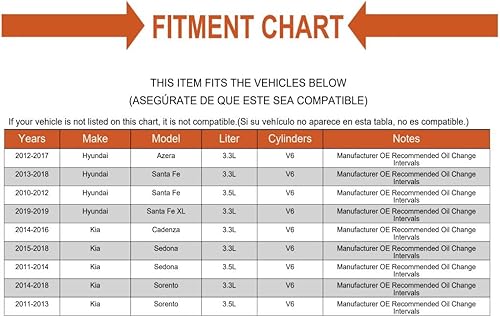 Miniatura 3 de Juego de 3 filtros de aceite de motor de repuesto para Hyundai Kia V6