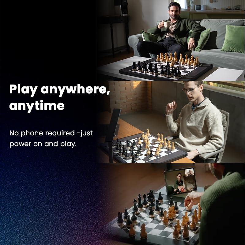 Image of Chessnut Move - Robotic Chessboard with Plastic Pieces, Self-Moving Pieces Simultaneously, Full Piece Recognition, Built-in Chess Engine, Voice Control & Video Integration