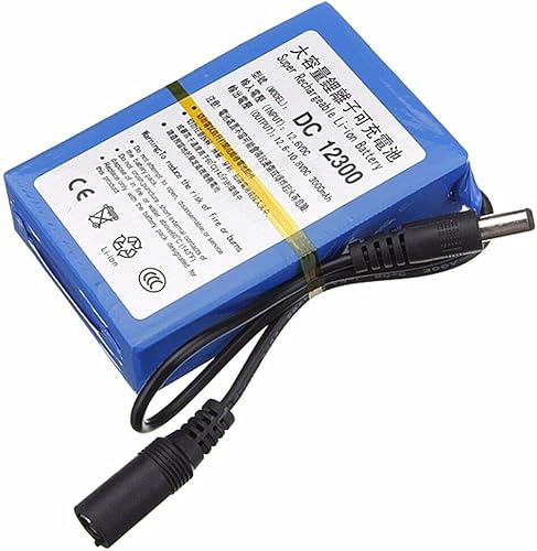 Miniatura 2 de BALOLO - Paquete de baterías portátiles de iones de litio recargables de CC de 12 V, azul con cargador de 12 V para cámaras de video, dispositivos