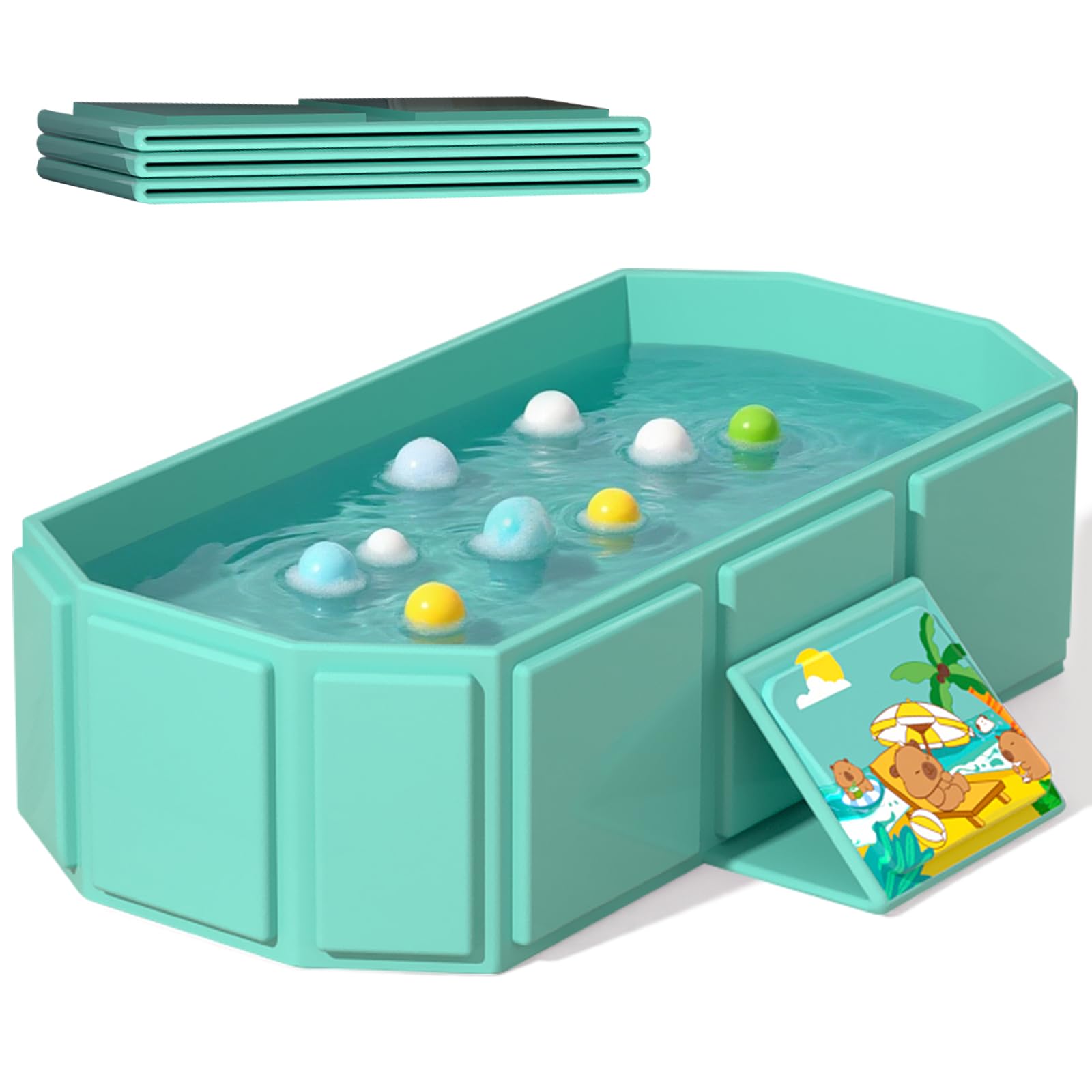 Baignoire pliable portable pour bébé 75 x 45 x 25 cm 0-6 ans vert menthe